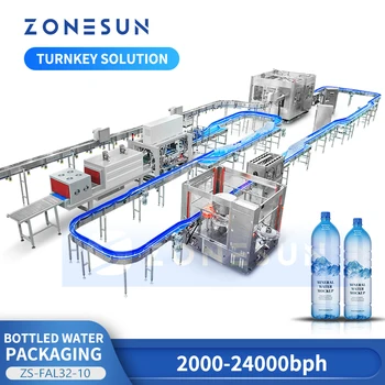 ZONESUN Опаковка за бутилирана вода Интегрирана линия до ключ Решение Рационализирано производство ZS-FAL32-10