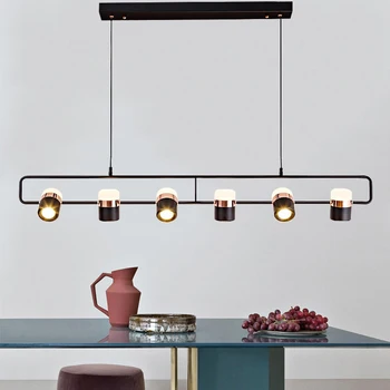 Nordic Modern Designer Long Dining Room Chandelier Simple Creative Personality Bar Lamp Bedside Small Droplight Retro