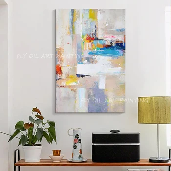 Colorufl прост чист дебел маслена живопис абстрактен модерен платно ръчно изработени хол украшение декорация като подарък