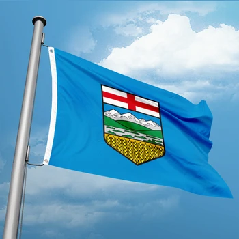 Канада Алберта флаг 3ft x 5ft полиестер банер летящ 90 * 150 см двойно проникване обичай открит вътрешен двоен шев