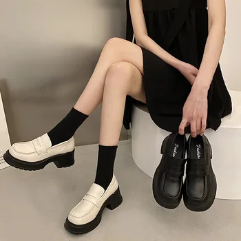 британски стил меки подметки мокасини обувки за жени помпи 2023 Нова реколта кифла Soled японски Jk подхлъзване обувка големи единични обувки