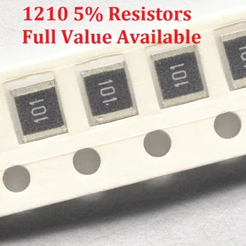  100PCS / лот SMD чип резистор 1210 470R / 510R / 560R / 620R / 680R 5% съпротивление 470 / 510 / 560 / 620 / 680 / ома резистори K безплатна доставка