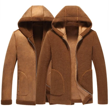 2023 Мъжки дебели руно поли мъжки кожени якета случайни мода тънък ветровка палта изкуствена кожа плюшени кадифе зимата топло палто M51
