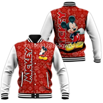 Disney Мики Маус бейзболно яке мъжки дамски ежедневни суитчър хип-хоп Harajuku яке улично облекло хлабав Varsity палто # 001
