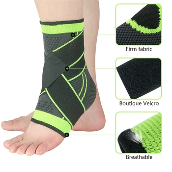 1 Pc Спортни глезена скоба компресия каишка ръкави подкрепа 3D тъкат еластична превръзка крак защитна екипировка фитнес