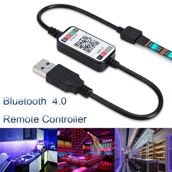 Мини безжичен 5-24V смарт телефон контрол RGB LED лента светлина контролер USB кабел 4.0 LED контролер за хотели барове