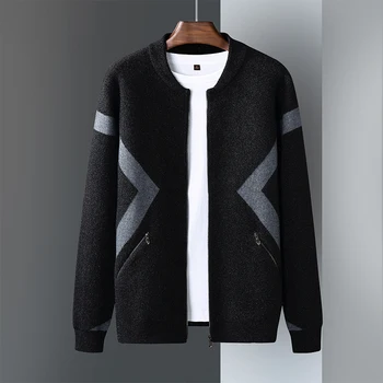 Мъже Причинно-следствен пуловер Есен Мъжки пуловер Жилетка Slim Fit Еднореден плътен цвят плетена жилетка Мъжка плетива B23