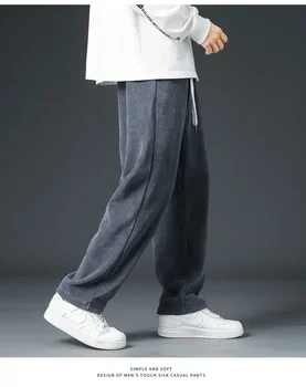 2023 Есен Мъже Ежедневни панталони с широки крачоли Корейска версия Y2K Улично облекло Хип-хоп Мъжки модни панталони Панталони Harajuku Панталони Мъже