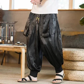 2023 Мъжки драконов модел Ретро харем панталони Джогинг Sweatpants Мъжки хип-хоп улица Beat Harajuku стил ежедневни панталони
