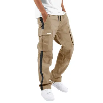 Нов 2024 Мъжки ежедневни карго панталони Панталони Райе Редовни модни панталони Мъжки джогинг карго панталони панел джобни панталони мъж
