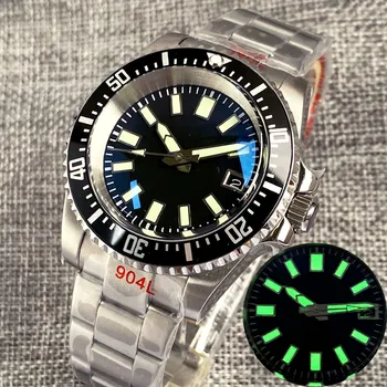 40mm Tandorio 20Bar Blue AR Dome Sapphire Crystal Watch For Men Japan NH35 Black Dial Rotating Bezel Relojes para hombre