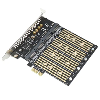 PCIe към NVME адаптер B ключ M2 M.2 4 порт NGFF SATA SSD 10 Gbps към PCI Express X1 адаптер PCI-E M.2 разширителна карта щранг
