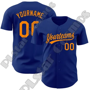 Име по избор Лого на отборен играч Спортно облекло Улично облекло Цветно ретро 3DPrint Лято Ежедневни Harajuku Смешни бейзболни ризи Джърси 18