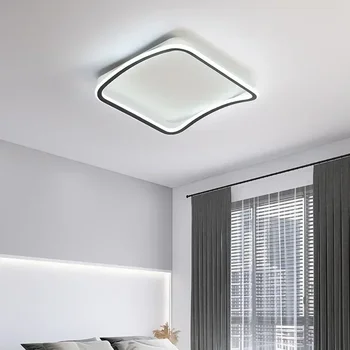 Модерна LED проста линия таванна лампа за всекидневна трапезария спалня детска стая учебна зала осветително тяло блясък домашен декор