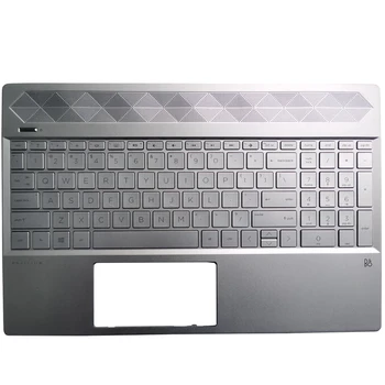 Нов лаптоп САЩ клавиатура с Palmrest горния капак за HP павилион 15-CW 15-CS TPN-Q208 TPN-Q210 сребро