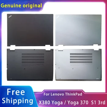 Ново за Lenovo ThinkPad X380 Yoga 370 S1 3rd ; Заместители лаптоп аксесоари LCD задния капак/дъното с лого черно сребристо