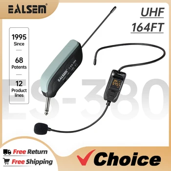 EALSEM 380 UHF 1-канален безжичен микрофон за слушалки 6.35MM жакове 50Meter 640-690MHz за PC KTV събрание преподаване