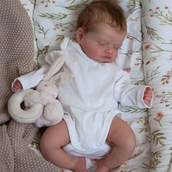 45CM Розали новородено бебе Реалистичен истински мек докосване 3D кожата високо качество колекционерски изкуство Bebe прероден кукла ръчно вкоренена коса