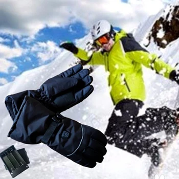 Зимни ски отопляеми ръкавици за мъже жени батерии захранва ветроупорен сензорен екран отопление ръкавици за езда ски мотоциклет