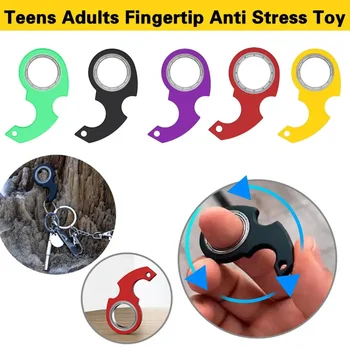 Ключодържател Fidget Spinner джобен размер пластмасова притурка тийнейджъри възрастни пръст анти стрес играчка предене KeyRing партия благоприятства подаръци