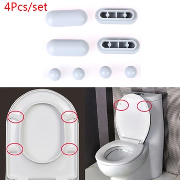  4pcs / комплект противоплъзгащо уплътнение тоалетна седалка възглавница подложки капак броня баня повдигач комплект