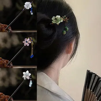 Нов пискюл стъпка разклащане фиба ретро стил дървени пръчици за коса пръчки за коса щипки щифтове жени момичета коса стайлинг аксесоари