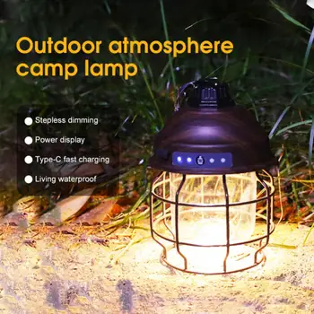 Преносими висящи фенери реколта метална лампа 3 в 1 меки/топли/природни светлини LED палатка светлина акумулаторна открит къмпинг фенер