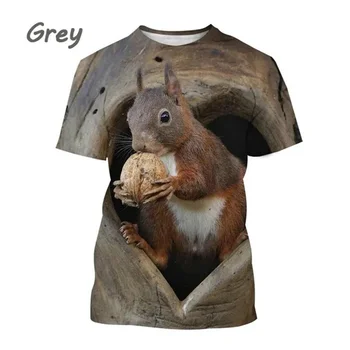 New Hot Selling Squirrel 3D Printing T Shirt Men Women Cute Animal Squirrel Pattern Casual Streetwear Cool Short-sleeves
