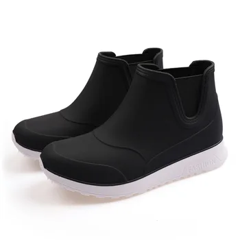 Дъждовни обувки за жени гумени обувки платформа глезена ботуши 2022 есен зима приплъзване на ботуши ботуши за мъже водоустойчив работа botas
