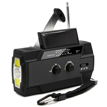  Многофункционално радио ръчна манивела Solar Crank Dynamo Powered AM / FM / WB Weather Radio с LED светлини 4000Mah