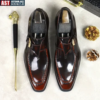Ръчно изработени Италия кожени обувки Мъжки официални обувки Луксозна марка 2024 Мъжки мокасини рокля мокасини дишаща приплъзване на шофиране обувки