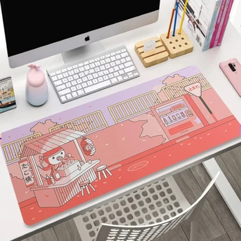 Сладък подложка за мишка клавиатура Карикатура Октопод Kawaii Геймърска подложка за мишка Аниме Голяма подложка за бюро за лаптоп Голям геймър подложка килим