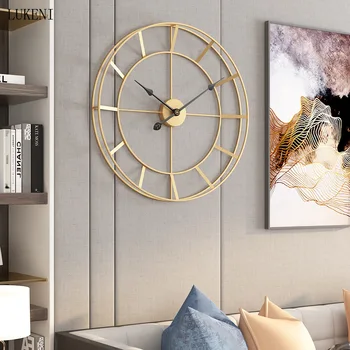 Нова светлина луксозен модерен минималистичен железен стенен часовник хол творчески часовник декорация часовник
