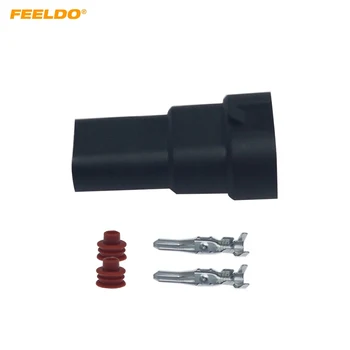FEELDO 10Pcs водоустойчив автоматичен HID конектор за крушка за фарове за 9006 / HB4 LED / HID светлина 2Pin Way Plugs #AM6114