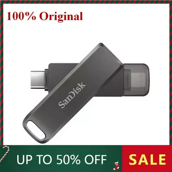 SanDisk OTG iXpand флаш устройство Luxe iX70 Pendrive Type-C & Светкавица USB 64GB 128GB 256GMetal памет стик за iPhone Mac лаптоп