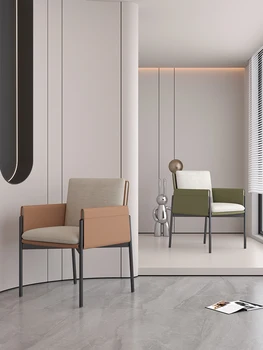 италиански минималистичен стол за хранене, домашен дизайнер, скандинавски учебен стол, лек луксозен стол за отдих за един човек, хол negoti