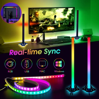 Computer Same Screen Pickup Light LED Sound Control Rhythm Light Game Music Sync Atmosphere Lights For macOS 13+ Windows 8-11