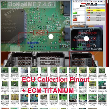ECM TITANIUM ECU колекция Pinout карти поддържа множество езици Инструмент за ремонт на автомобилни диаги VS ALLDATA WINLOS
