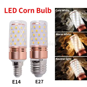  E14 / E27 LED царевица крушка полилей свещ светлина топло бяло 3000k студено бяло 6500k 110V 220V 12W / 16W място за осветление на домашна лампа