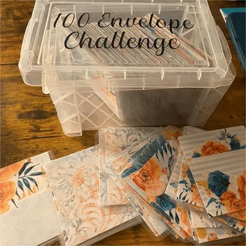 100 плик предизвикателство кутия комплект лесен и забавен начин да се спестят 10,000, 100 пликове спестяване на пари предизвикателство кутия за многократна употреба трайни
