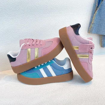 Обувки за момичета 2023 Пролет и есен нови детски спортни обувки мода момчета морални обувки за обучение