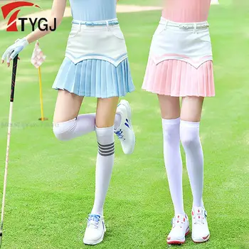 Ttygj Golf Cothing Дамски голф пола с висока талия плисирана пола Дамски ежедневни модни спортове Skorts пачуърк тенис панталони