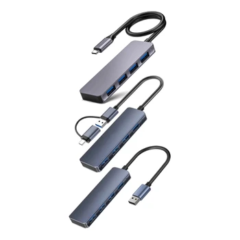 USB / USB C мъжки към 4 USB женски кабел конвертор 4 USB порт концентратор