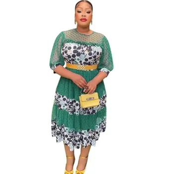 Polka Dot Print Африкански рокли за жени Мода Дашики Африка Дрехи Есенни шевове Анкара женска рокля елегантно парти 2023