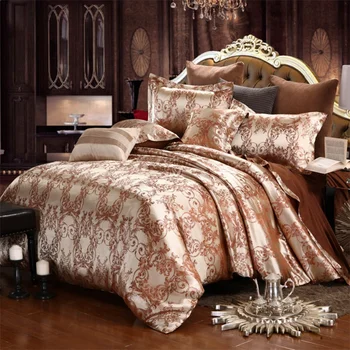 Модерен луксозен спален комплект жакард луксозен спален комплект сатен висок клас вискоза сватбена завивка покритие комплект кралица