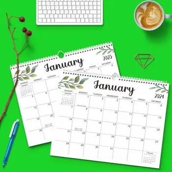 Office Канцеларски материали 2024 Стенен календар 18 месеца Организатор на дневния ред Консумативи за канцеларски материали Календар на бобината Дневен плановик Английски календар