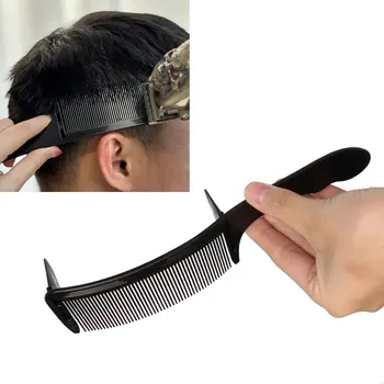 Професионално позициониране гребен коса рязане плосък връх гребен салон фризьорски машинка извити гребени за мъже стайлинг бръснар инструменти