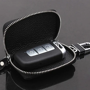 Кожен портфейл Калъф за ключ за кола Zipper Car Емблема Значка Ключодържател Чанта за BMW F36 F32 F33 G30 F10H F07 G32 F06 F12 F13 G11 G12 F01 F0