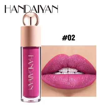 Handaiyan Matte Glitter Waterproof Shimmer Lip Gloss Sexy Lipgloss Pigments Makeup Longlasting Tinted Lip Glaze