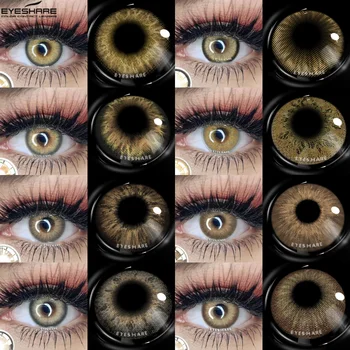 EYESHARE 1pair цветни контактни лещи Естествени кафяви цветни лещи Годишно използвайте грим за красота за очи Контактни лещи за цвят на очите